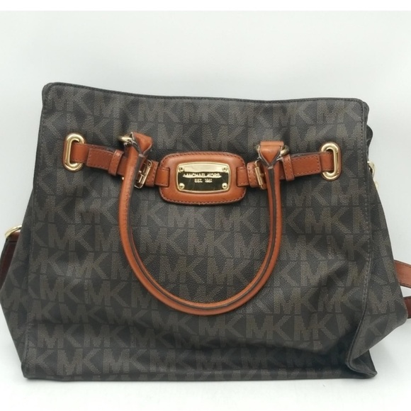 Michael Kors Large Classic Monogrammed Satchel with Chain - Picture 1 of 5